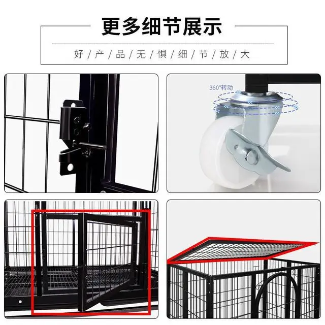 Dog Cage for Large and Medium Dogs Indoor with Toilet