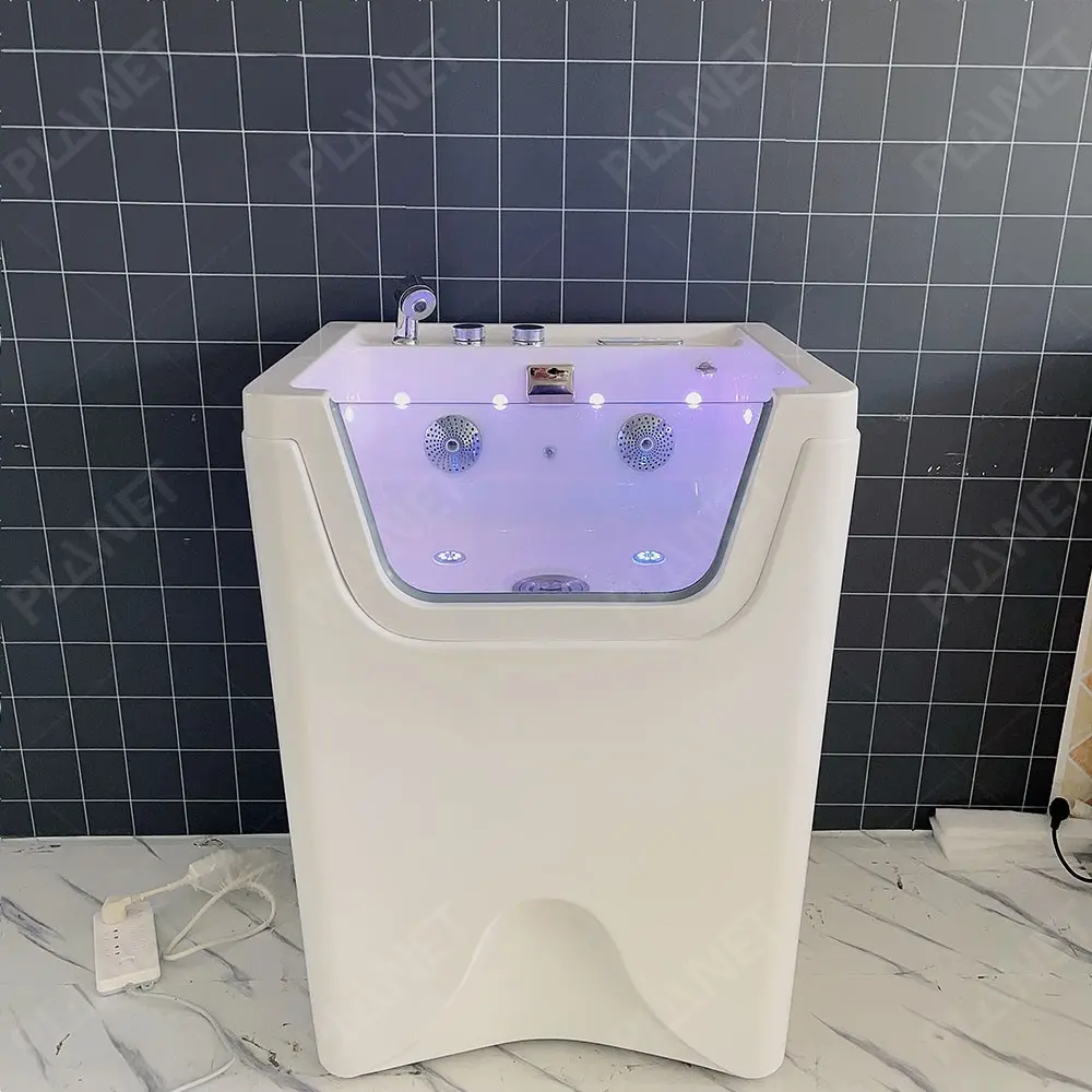 High Quality Custom Freestanding White Acrylic Pet Spa Massage Bathtub Cat Dog Bathing Tub