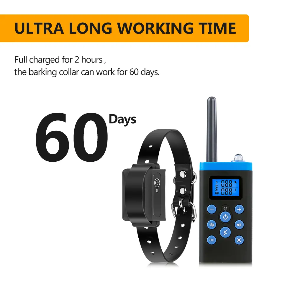 1000M Remote Control WaterProof Training Dog Collar With Deep Vibration Electric Shock Light for Pet Dogs Train Collar Products