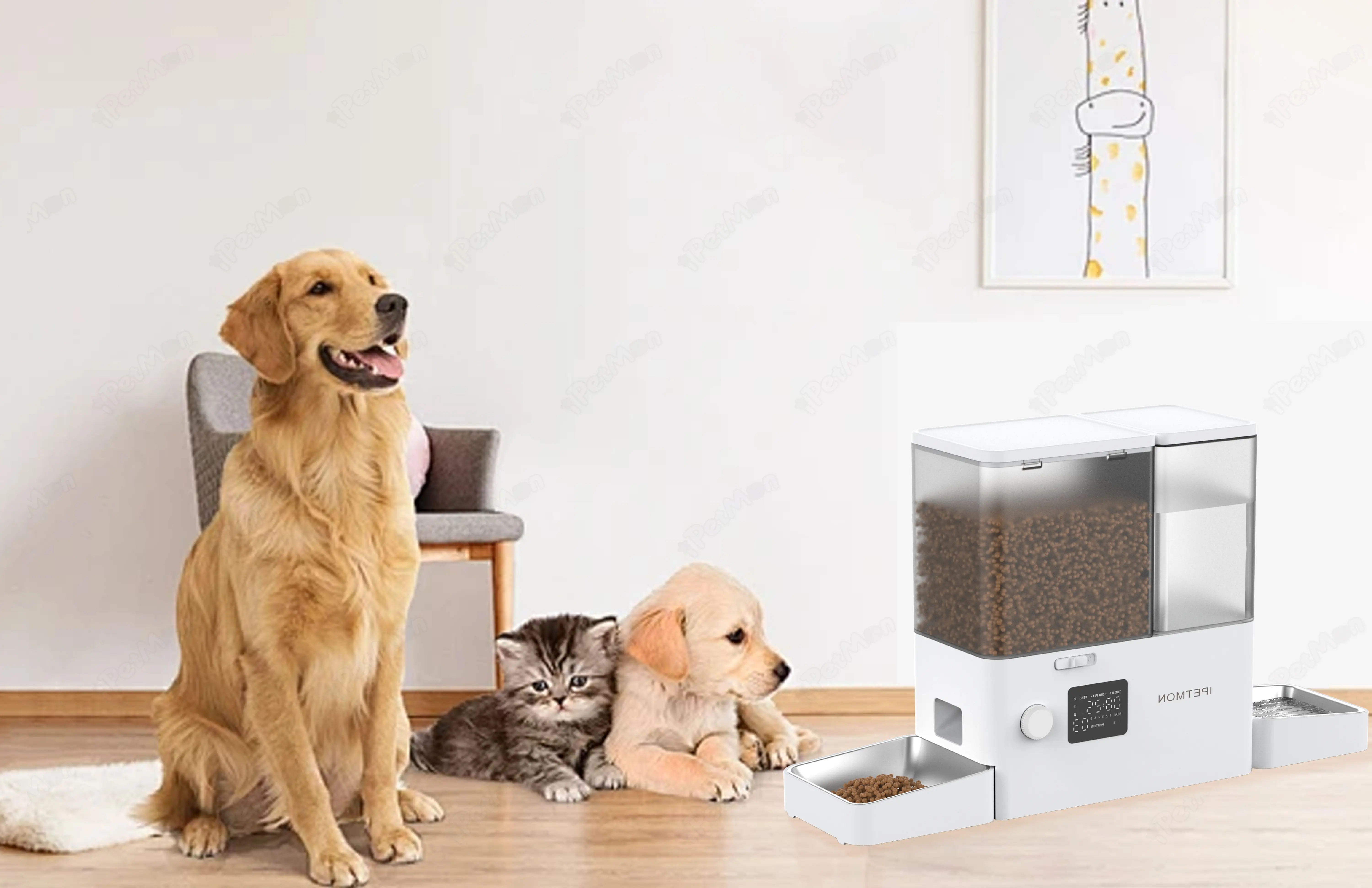 Automatic Water and Food Integration Pet Feeder New Smart Dog Food Pet Dispenser for Dogs
