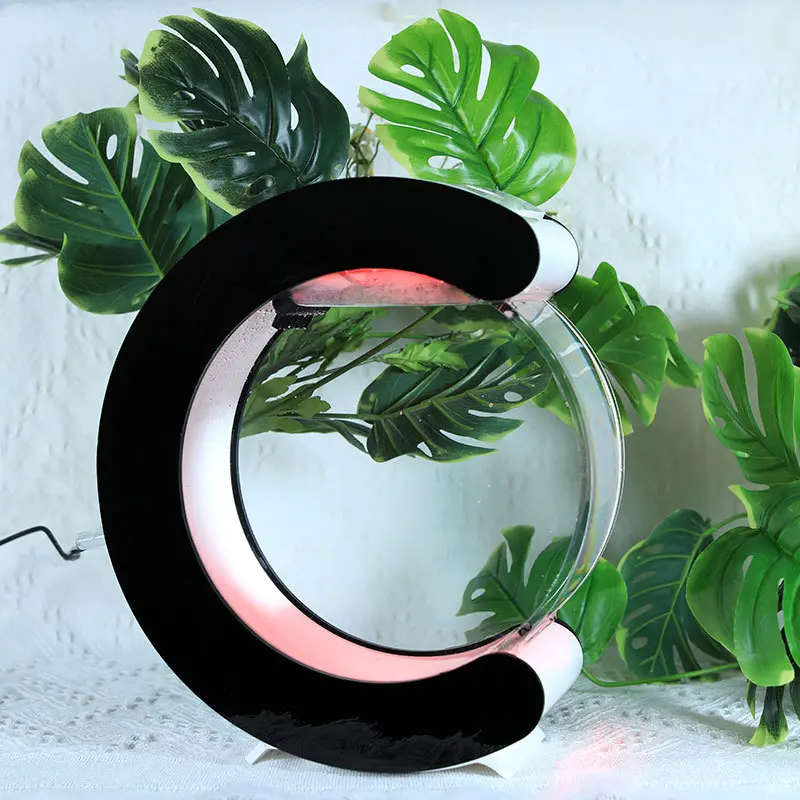 Contemporary Design Free-Standing Glass Fish Tank Luxury Home Decoration Aquarium Accessories for Middle Lamp Size for Bedroom