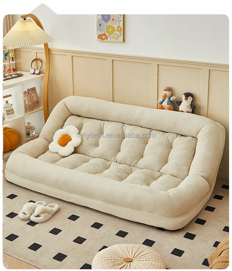 2024 Hot Sale Luxury XL Dog Bed Sherpa & Oxford Fabric Nest Durable Foldable Comfy Human Size Animal Pattern Large Dogs Cats
