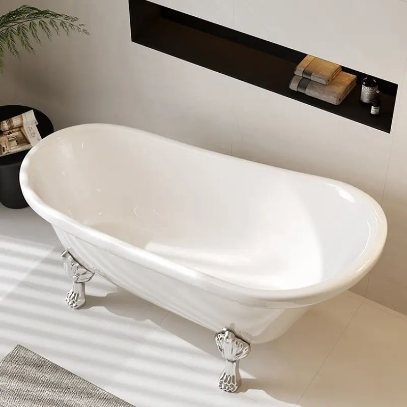Acrylic independent bath small apartment household bathtub European bathtub double insulation