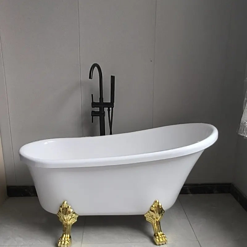 Acrylic independent bath small apartment household bathtub European bathtub double insulation