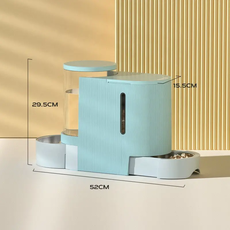 6L High Capacity Pet Dog Food Storage Container 2 in 1automatic Water Dispenser Pet Feeder