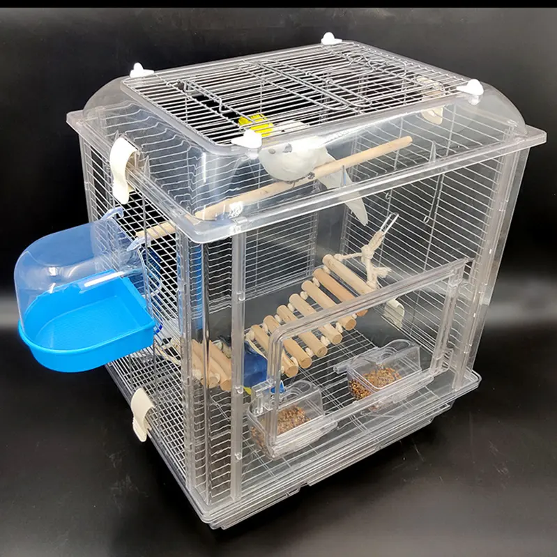 Parrot Bird Cage Large Space for Viewing and Transparent Cage Large Metal Pet Cages Acrylic