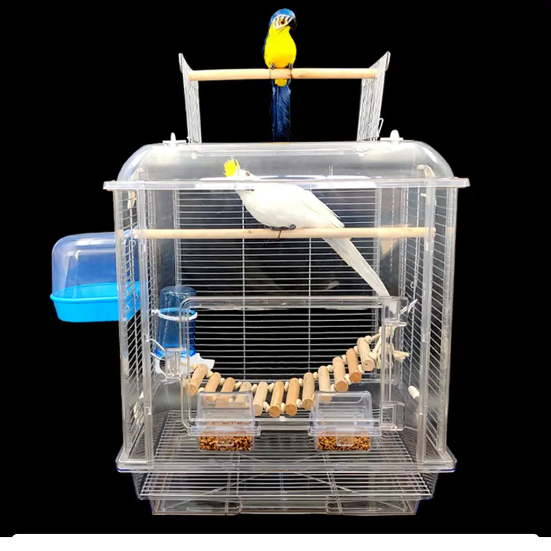 Parrot Bird Cage Large Space for Viewing and Transparent Cage Large Metal Pet Cages Acrylic