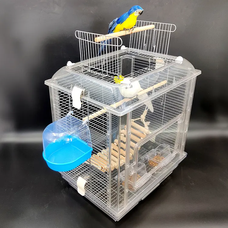 Parrot Bird Cage Large Space for Viewing and Transparent Cage Large Metal Pet Cages Acrylic