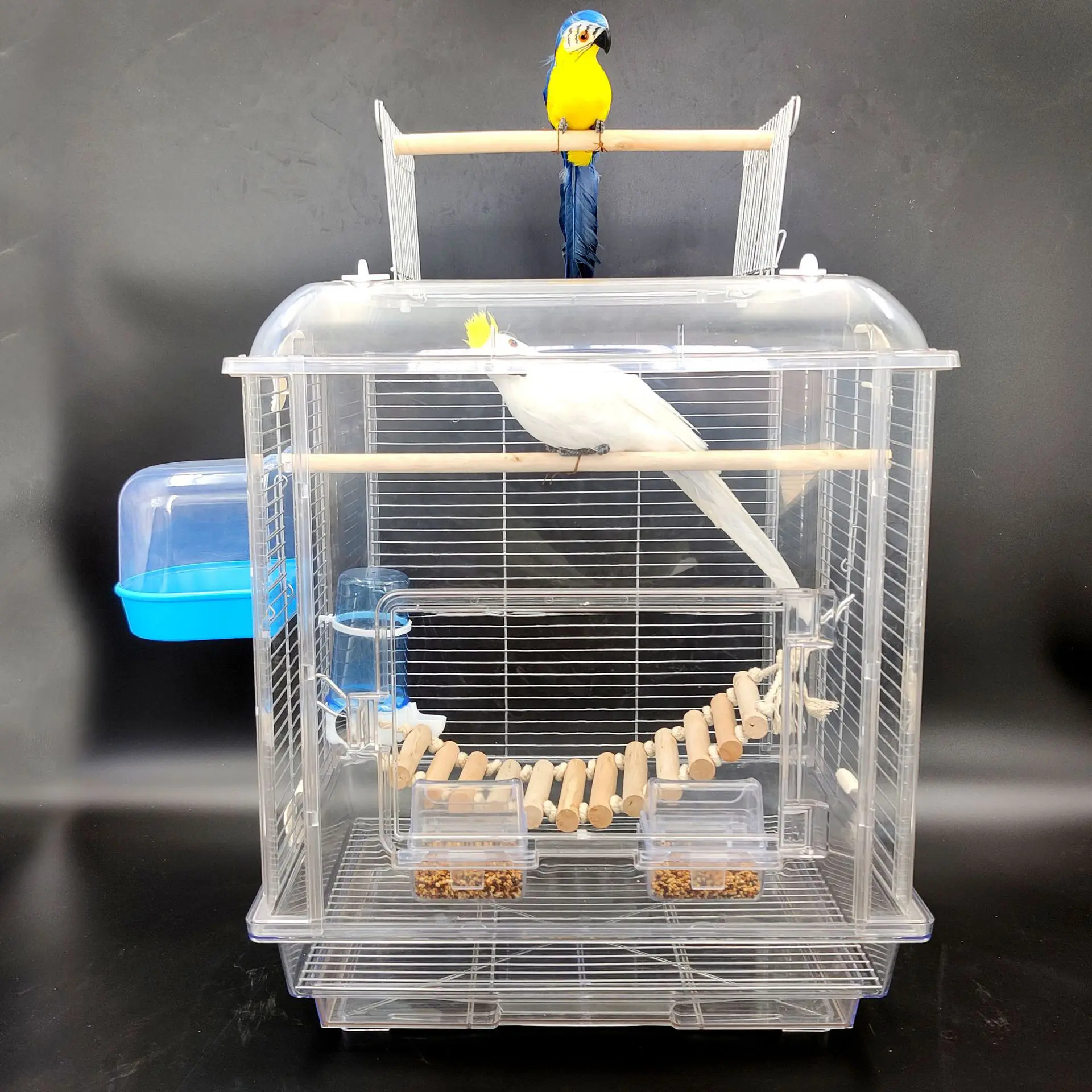 Parrot Bird Cage Large Space for Viewing and Transparent Cage Large Metal Pet Cages Acrylic