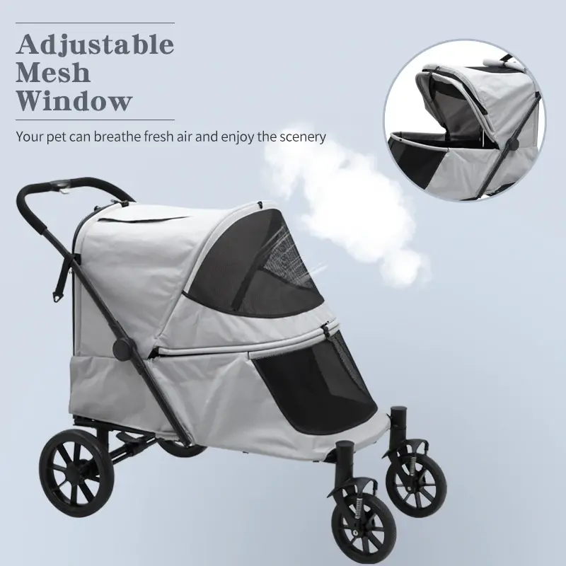Easy Fold Dual Entry Dog Wagon - One-Foot Brake - All Terrain Pet Stroller for  Large Senior Dogs
