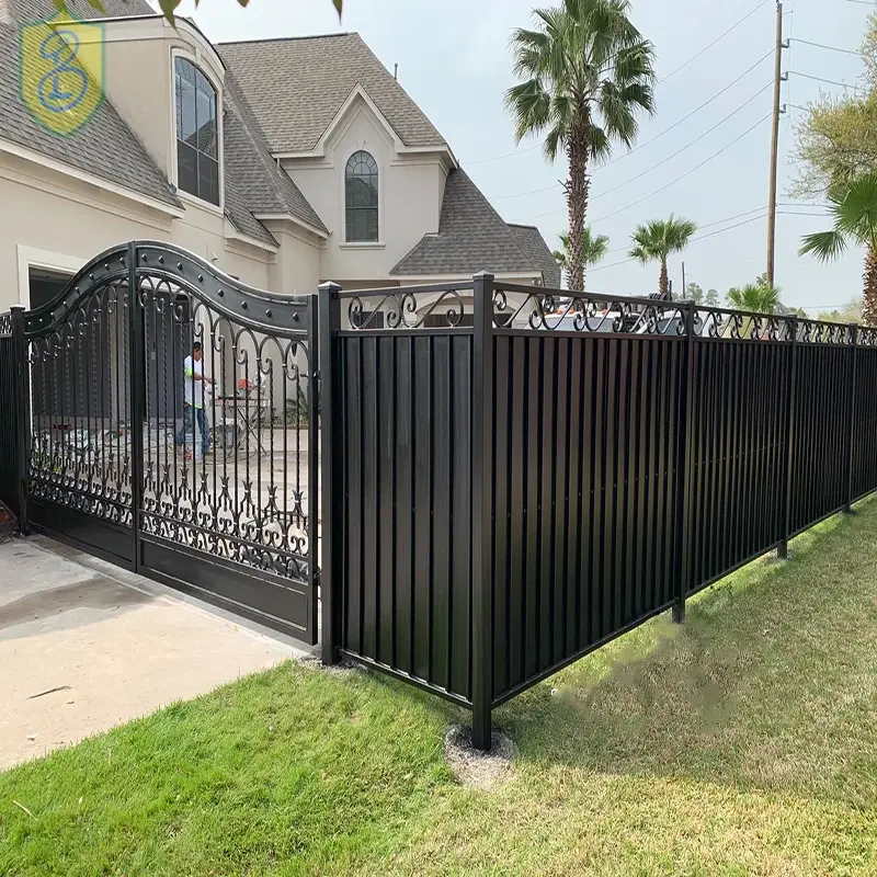 Outdoor security metal fence privacy fence panel steel garden fence