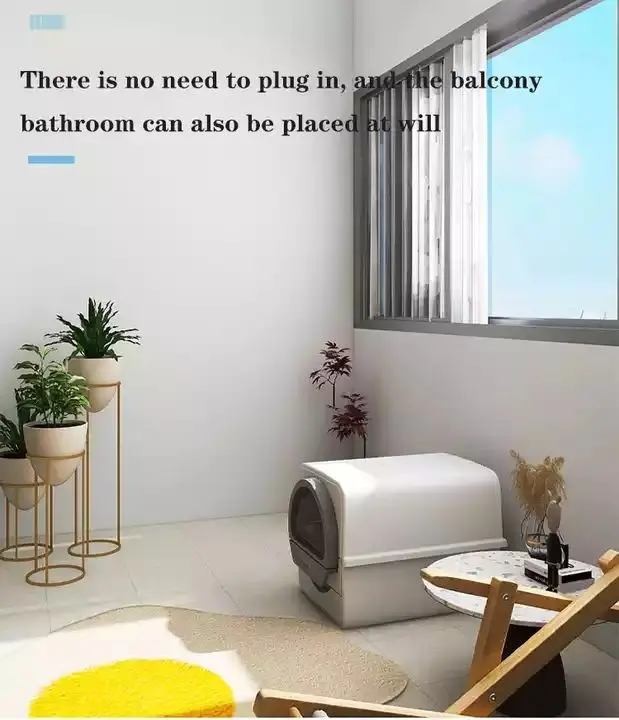 Pet Kitten Anti Splash Toilet Litter Tray Indoor Bedpans Fully Enclosed Plastic Sandbox Pet Litter Box Deodorizer Cat Supplies