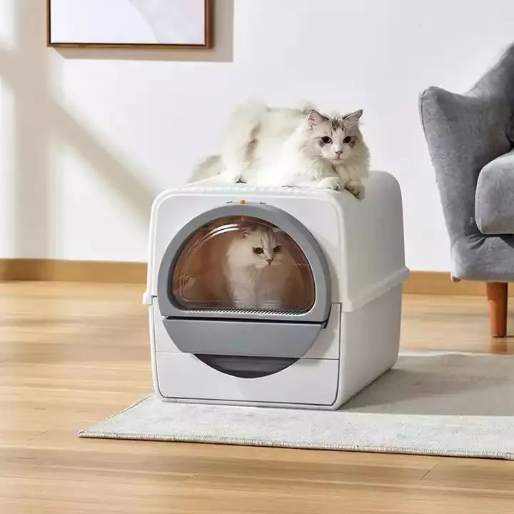 Pet Kitten Anti Splash Toilet Litter Tray Indoor Bedpans Fully Enclosed Plastic Sandbox Pet Litter Box Deodorizer Cat Supplies