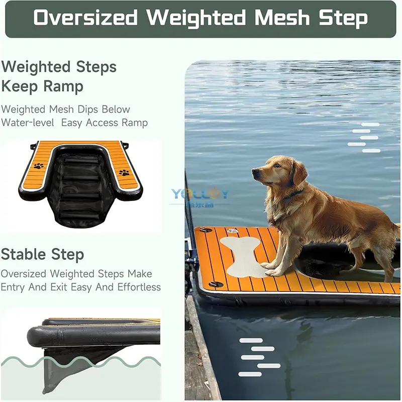 Inflatable Floating Boat Water Ramps for Dogs Pup Plank