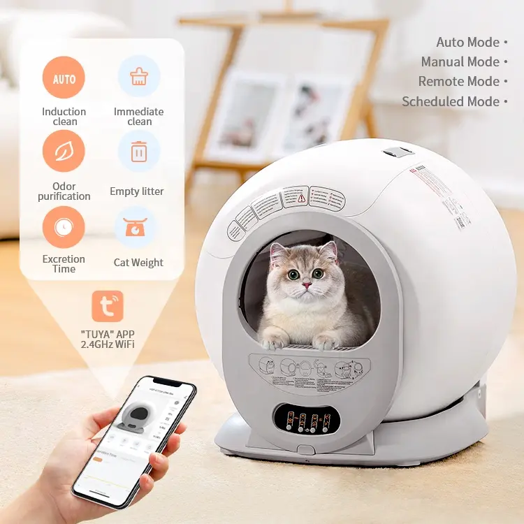 Enclosed Smart Cat Toilet Automatic Sandbox  Litter Tray Self Cleaning Liter Box for Cat