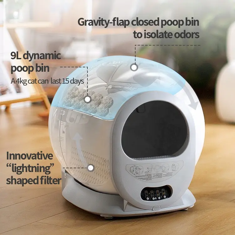 Enclosed Smart Cat Toilet Automatic Sandbox  Litter Tray Self Cleaning Liter Box for Cat