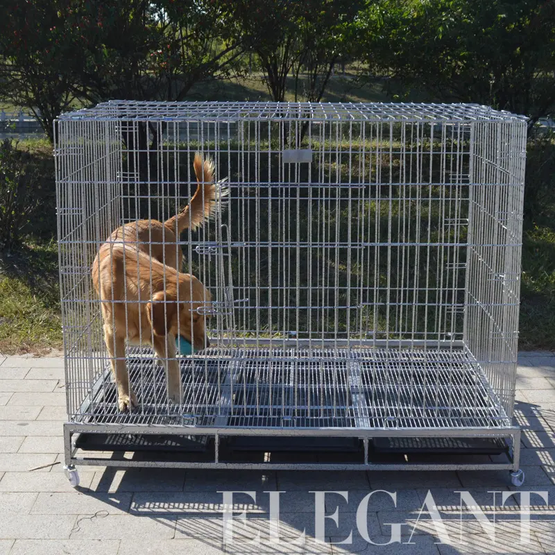 Square Tube Folding Dog Cage Large Dog Pet Cage