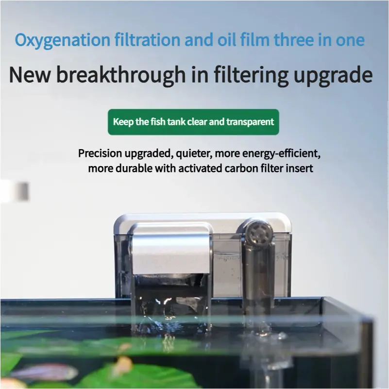 Ultra-clear Glass Desktop PLUS Version Aquarium Fish tank with Lid Desktop Fish tank Free of Water Change Aquarium tank