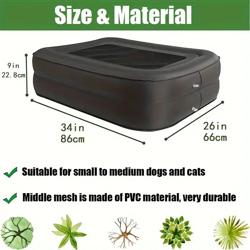 PVC Waterproof non-slip inflatable dog inflatable pet mattress suitable for small size medium size cats and dogs
