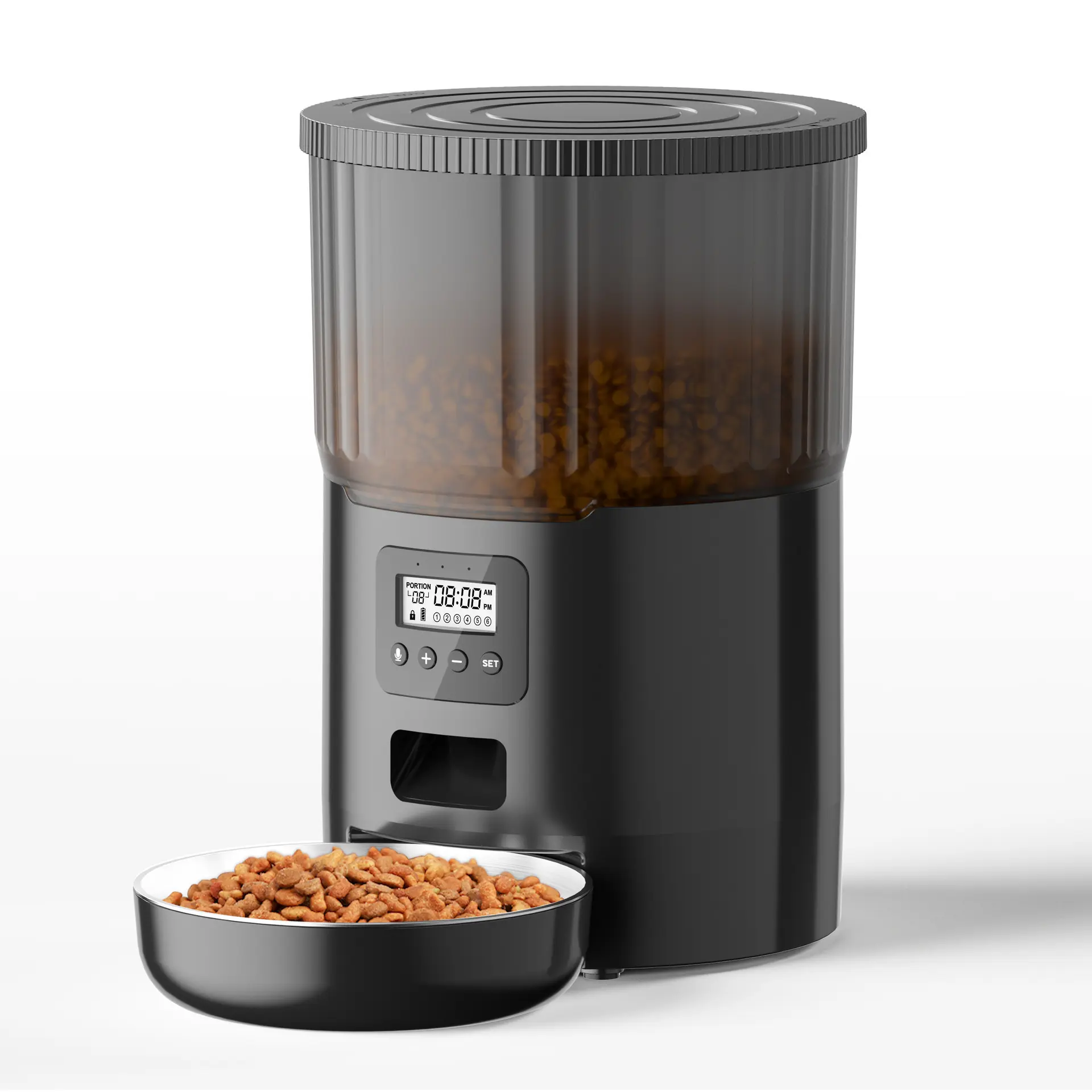 6L Automatic Pet Feeder for Cats Slow Food Dispenser Electronic Pet Bowl Supplies Visible Smart Dog Stainless Steel Bowl