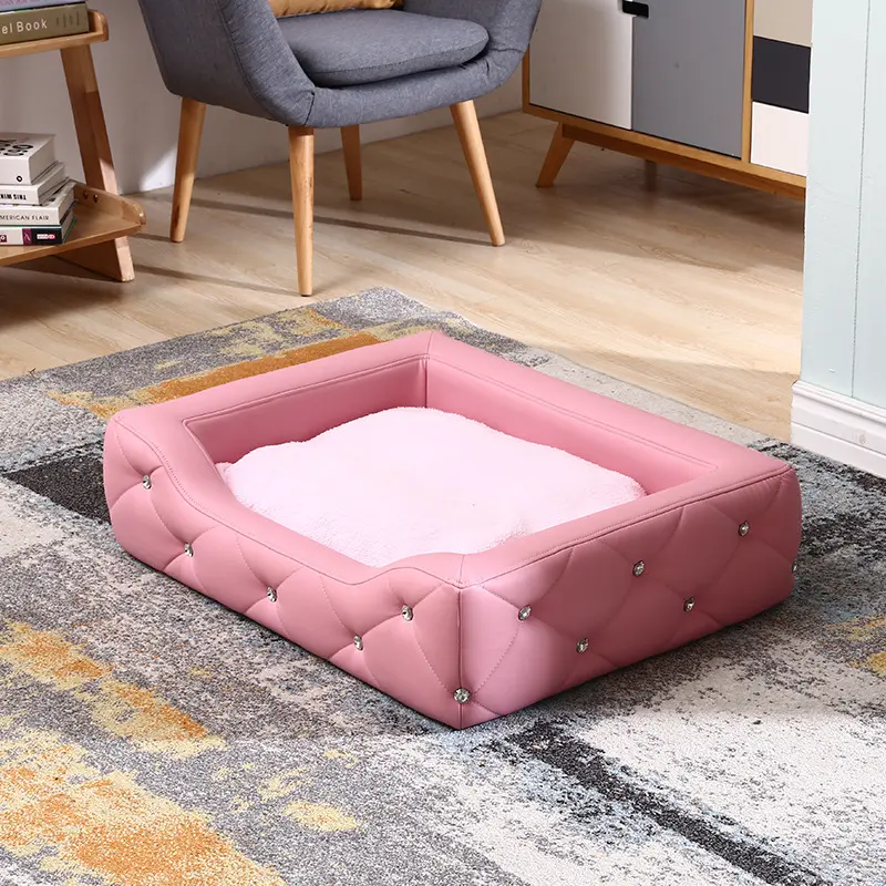 High End Dog Couch Bed Large Size Pet Furniture Sofa Solid Wood Pet Nest