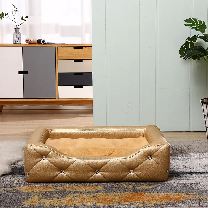 High End Dog Couch Bed Large Size Pet Furniture Sofa Solid Wood Pet Nest