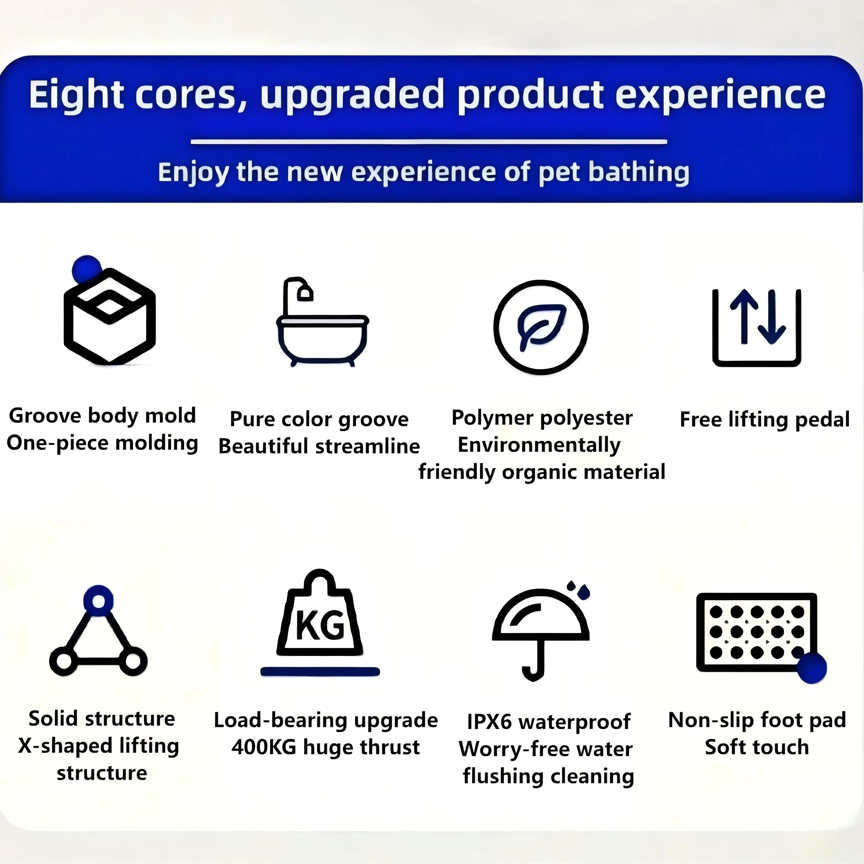 Acrylic Dog Bathtub Cats Bathtub Eco-Friendly Pet Grooming & Cleaning Pet Electric Lifting Bathing Tub for Dog & Cat
