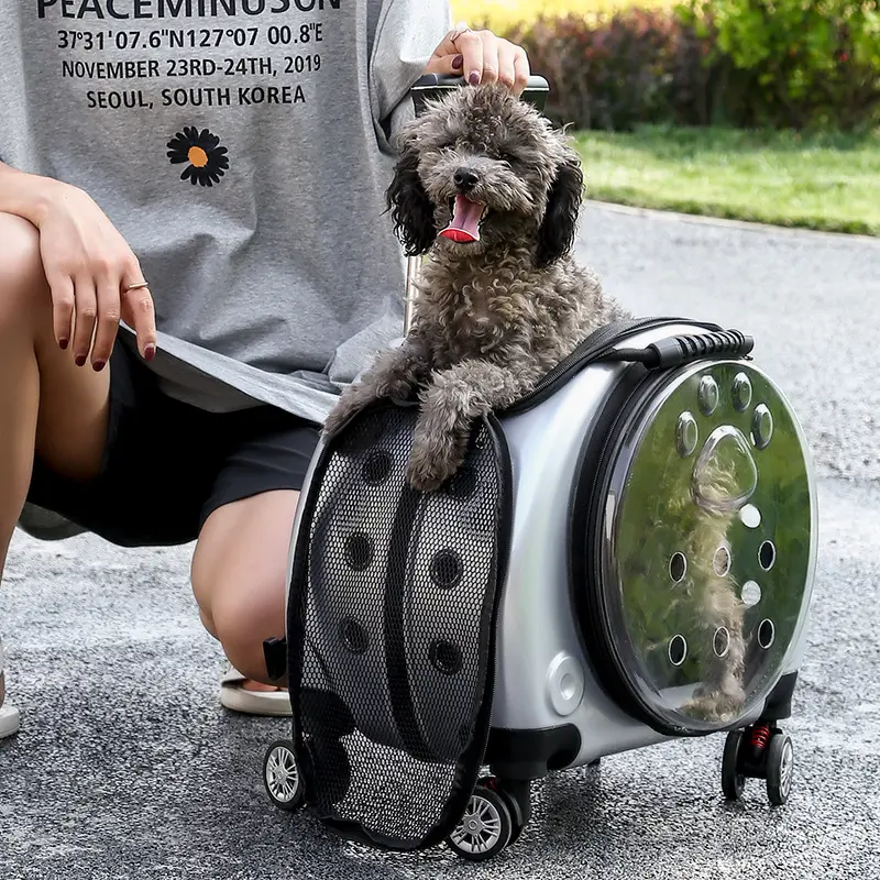 Pet Carrier on Wheels Pet Trolley Carry Bag Airline Approved Pet Cabin Travel Bag Dog Carrier Travel Trolley