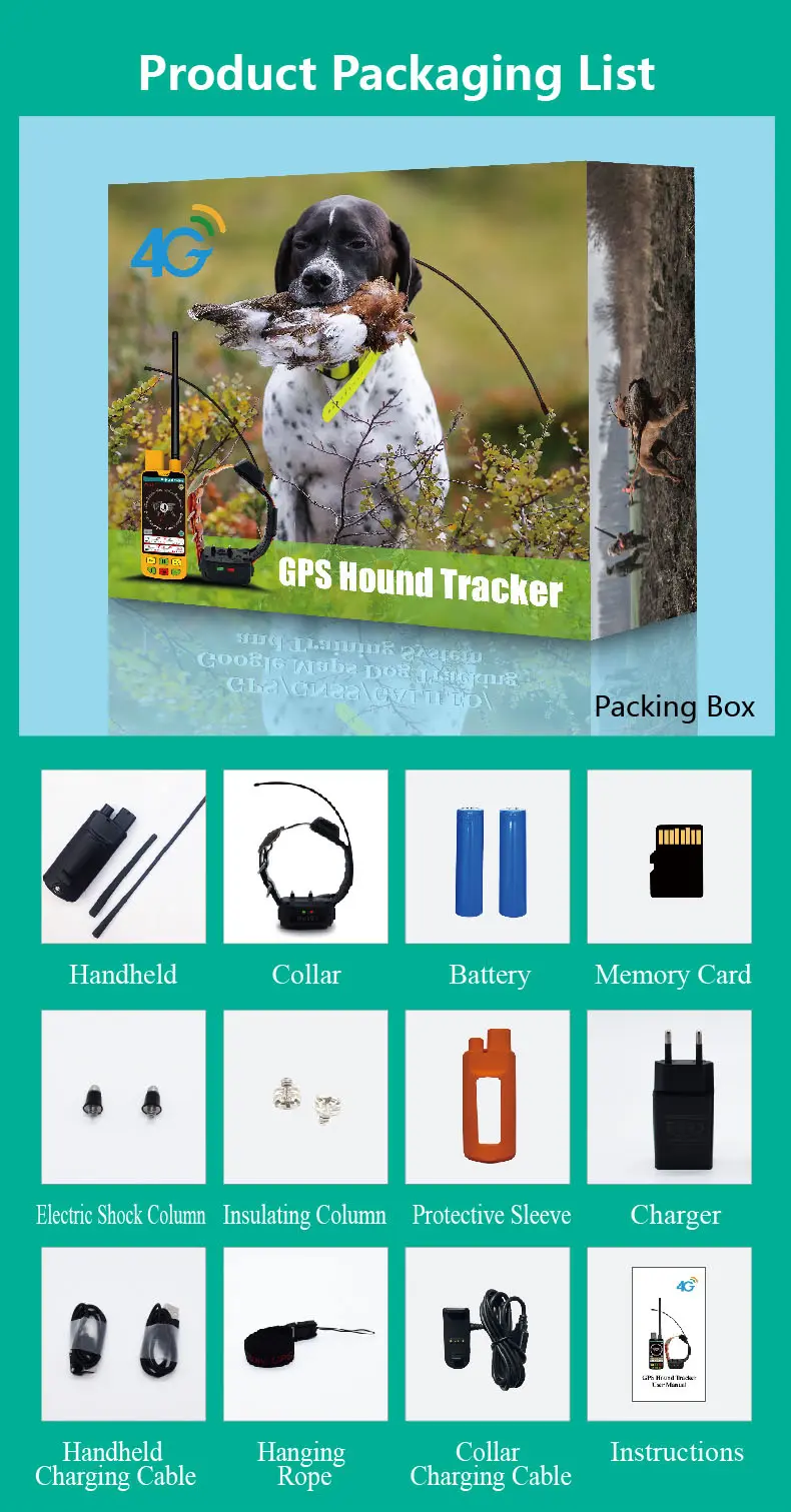 Dog Device, Tracking and Training Dog Device With Collar, Stimulation, Rugged and Water-Resistant, High-Sensitivity GPS, Orange