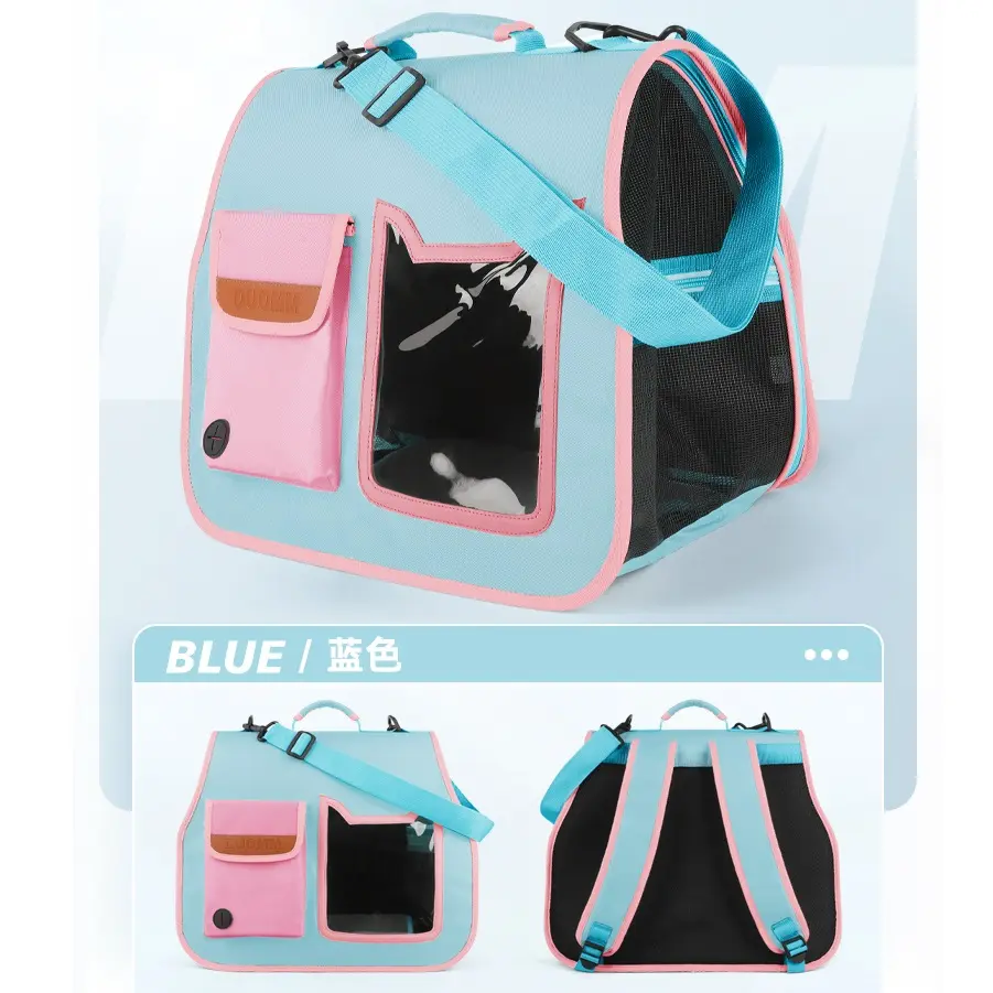 Airline Approved Soft-Sided Cat and Dog Carrier Travel Puppy Carrying Case with Zipper Closure Collapsible Cat Bag