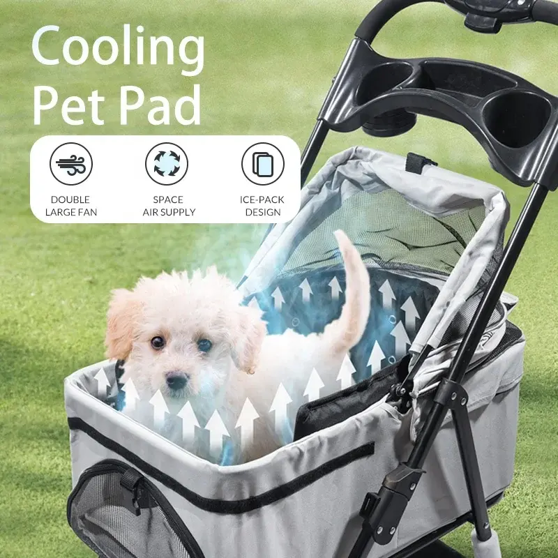Customize Pet Carrier Air Flow Pad Soft Mesh Pet Stroller Mat with Airflow Fan Mat for Hot Weather Adventures
