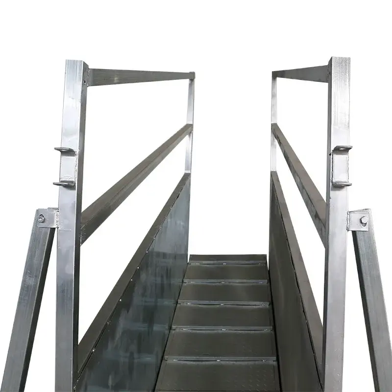 Convenient and practical galvanized cattle loading ramp on the farm