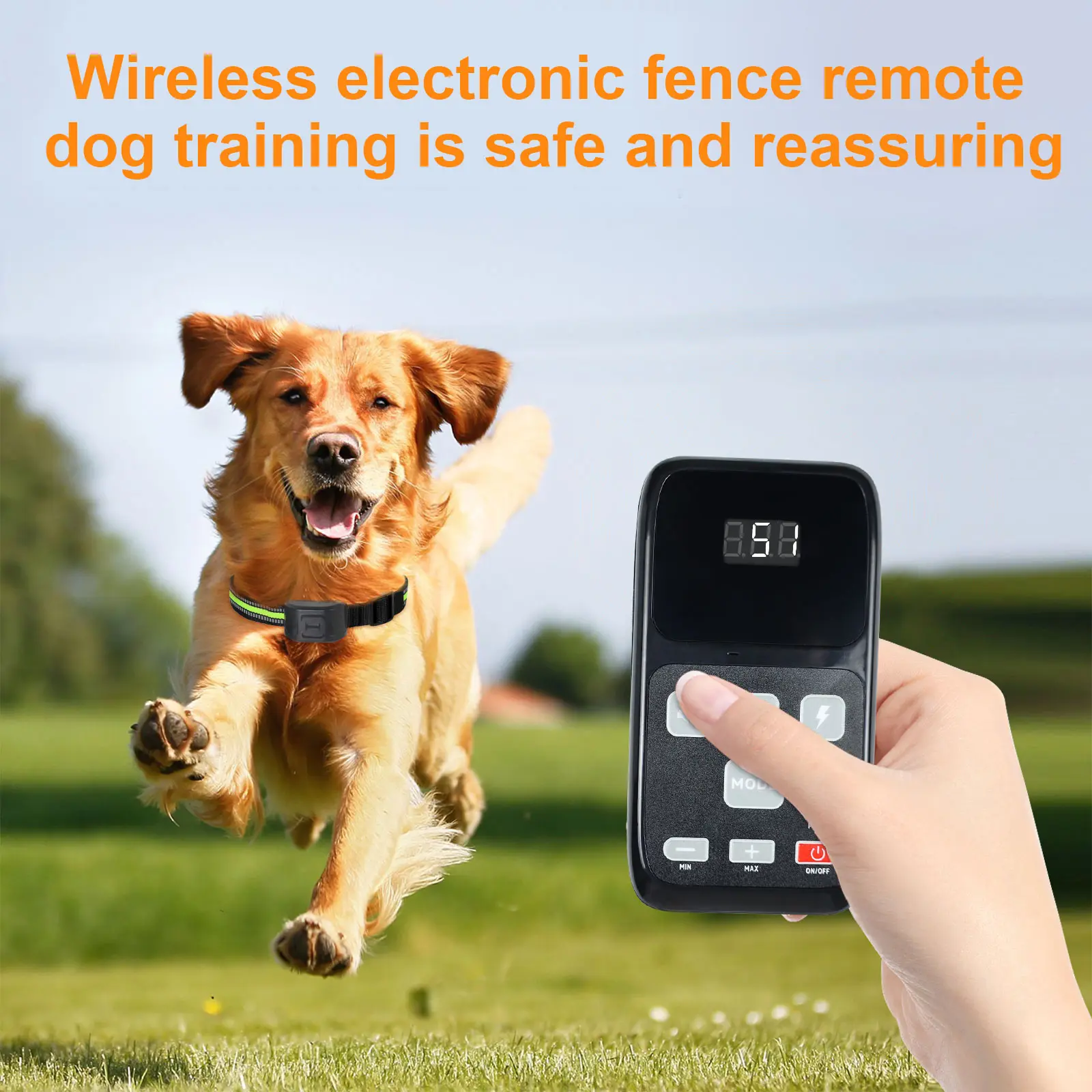 Dog Remote Dog Training Collar With Vibration Training Touch Warning Stop Barking Ring 150m Set Light Electronic Fence