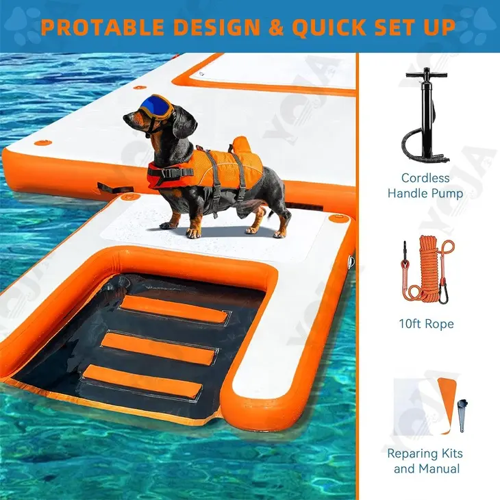 Dogs Water Play Inflatable Pup Plank Dog Ramp Pet Ramp Plank Float Platform for Sale Inflatable Dog Ramp