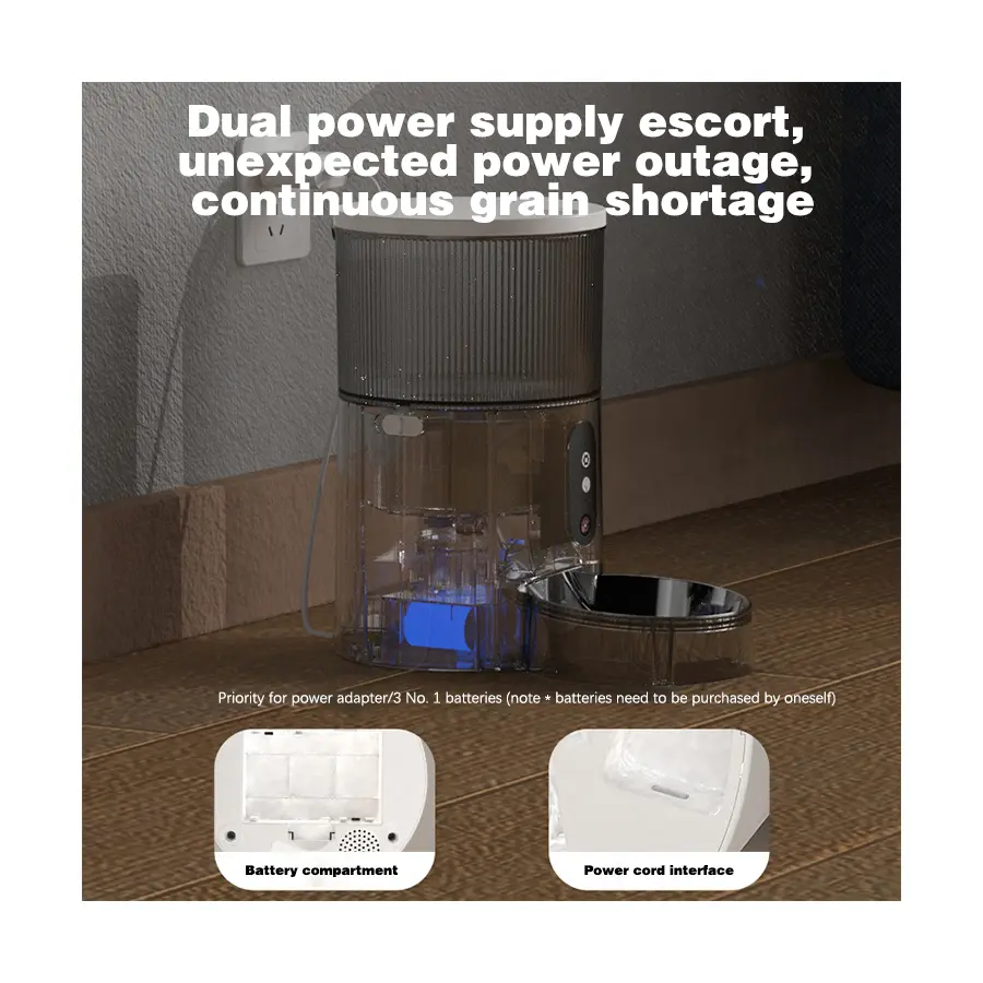 Pet Feeder With Camera Automatic Interactive Mobile Phone App Auto Connected Microchip Portion Control Cat Food Smart Dispenser