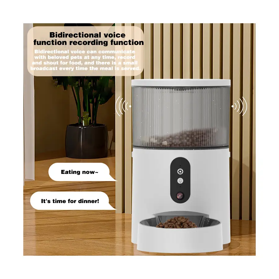 Pet Feeder With Camera Automatic Interactive Mobile Phone App Auto Connected Microchip Portion Control Cat Food Smart Dispenser