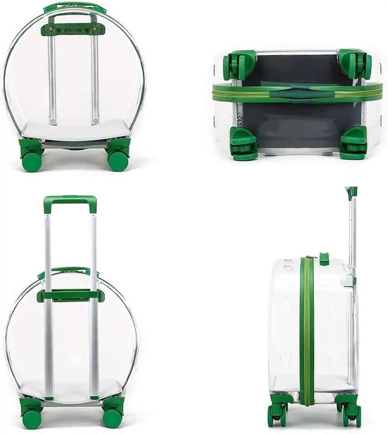 Cat Kennel Trolley Case Wave Portable With Wheel Pet Carrier Fully Transparent Airline Approved Breathe Travel Dog Carrier Bag