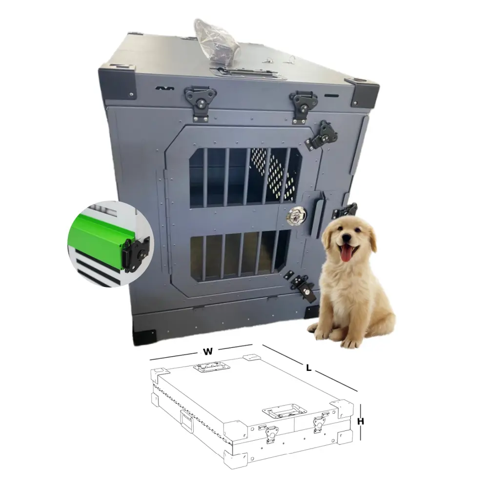 Hot Selling Outdoor Impact Resistant Foldable Heavy Duty Aluminum Dog Crate Cage Kennel