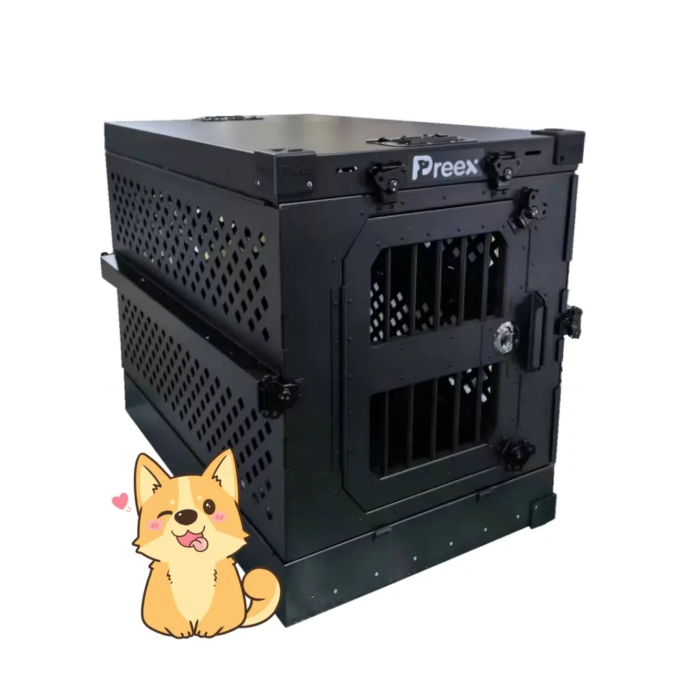Hot Selling Outdoor Impact Resistant Foldable Heavy Duty Aluminum Dog Crate Cage Kennel