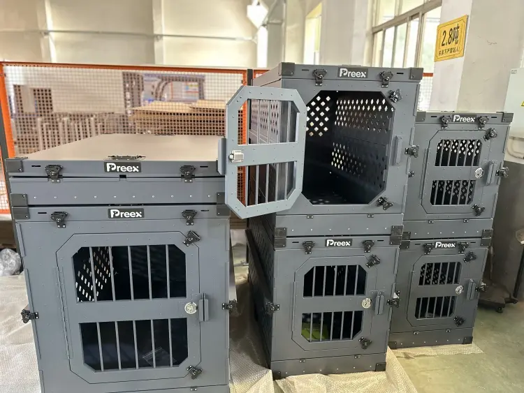Hot Selling Outdoor Impact Resistant Foldable Heavy Duty Aluminum Dog Crate Cage Kennel