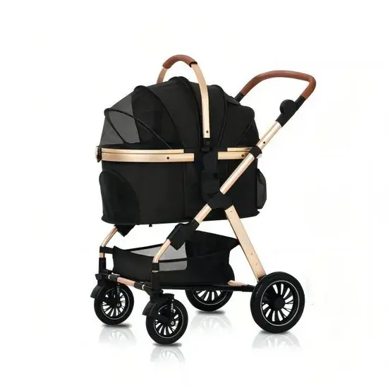 Luxury 3 in 1 Aluminum Alloy Foldable Pet Stroller Customized Dog Travel Carrier with Trolley Bag