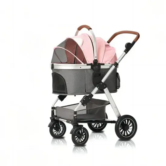 Luxury 3 in 1 Aluminum Alloy Foldable Pet Stroller Customized Dog Travel Carrier with Trolley Bag