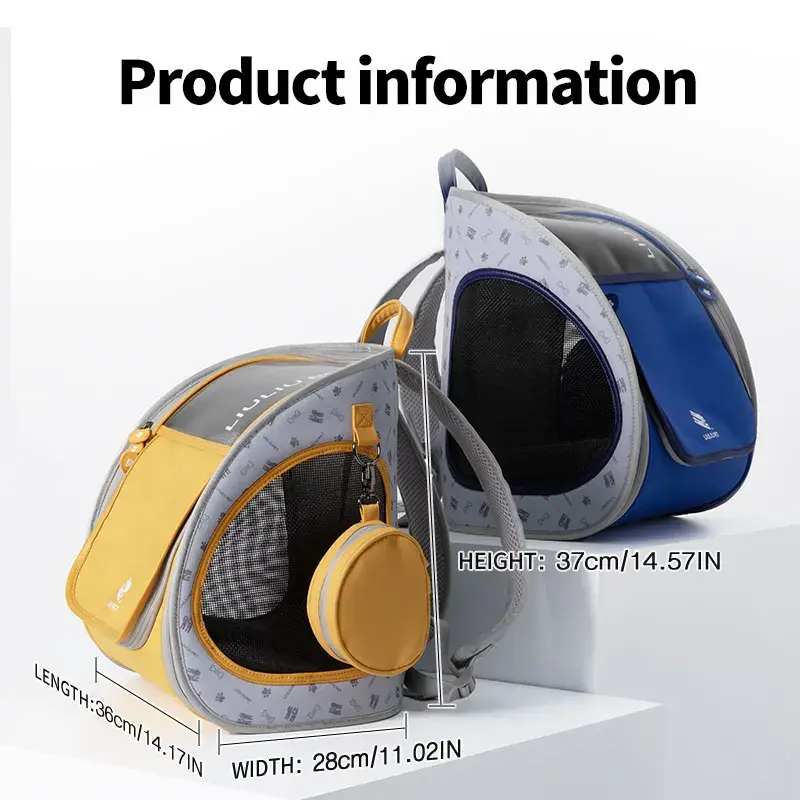 Portable Pet Backpack for Cats & Dogs - Durable Breathable Large Capacity Cat Travel Bag for Small to Medium Pets