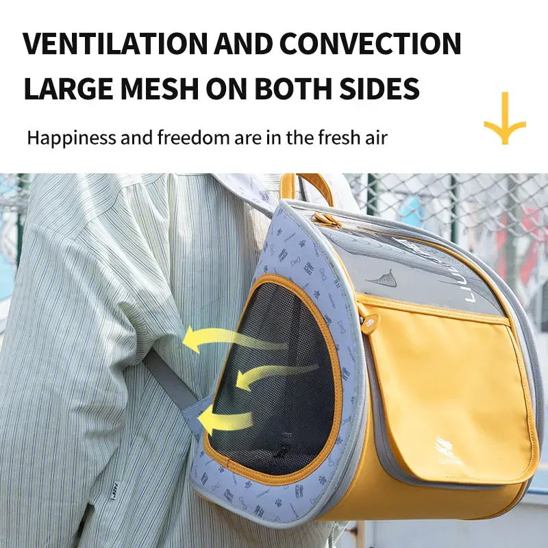 Portable Pet Backpack for Cats & Dogs - Durable Breathable Large Capacity Cat Travel Bag for Small to Medium Pets
