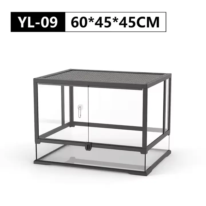 Reptile Rainforest Foldable Glass Tank with Front Door for Turtle Gecko Lizard Breeding for New Year's Holiday