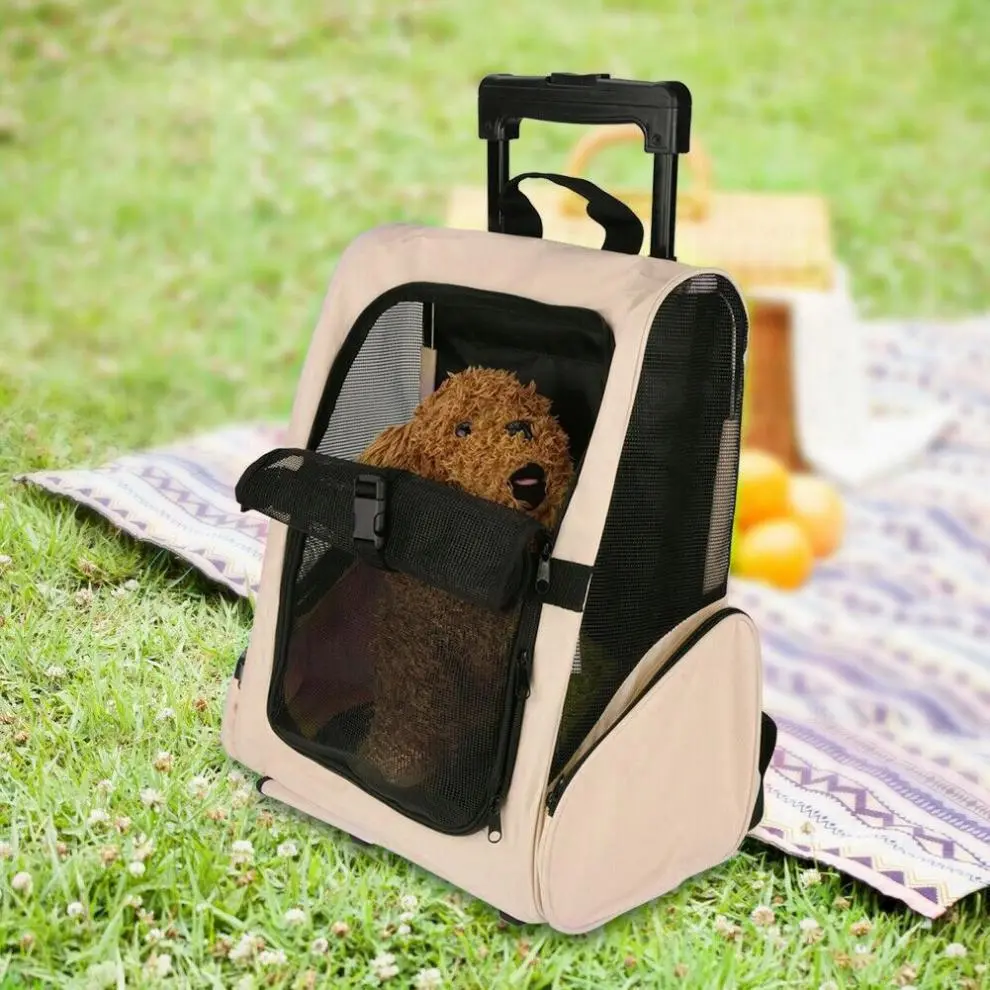 Portable Foldable Backpack for Dogs Travel Bag with Zipper Closure for Carrying Your Furry Friend On-The-Go!