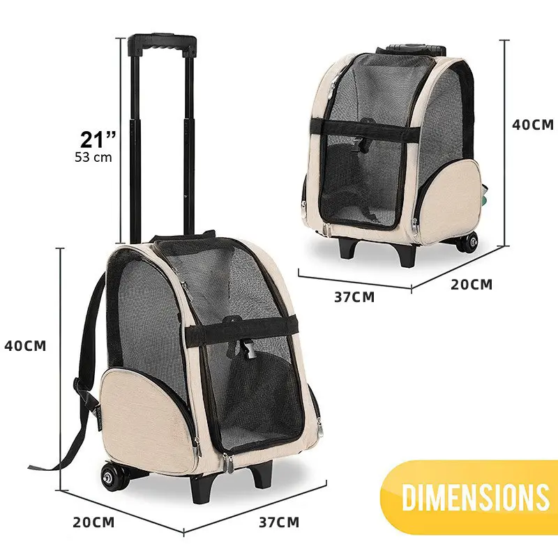 Portable Foldable Backpack for Dogs Travel Bag with Zipper Closure for Carrying Your Furry Friend On-The-Go!