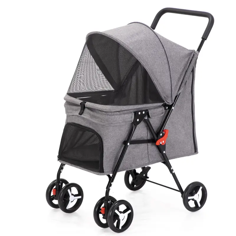 Small Foldable Portable Fabric Pet Stroller for Animal Use