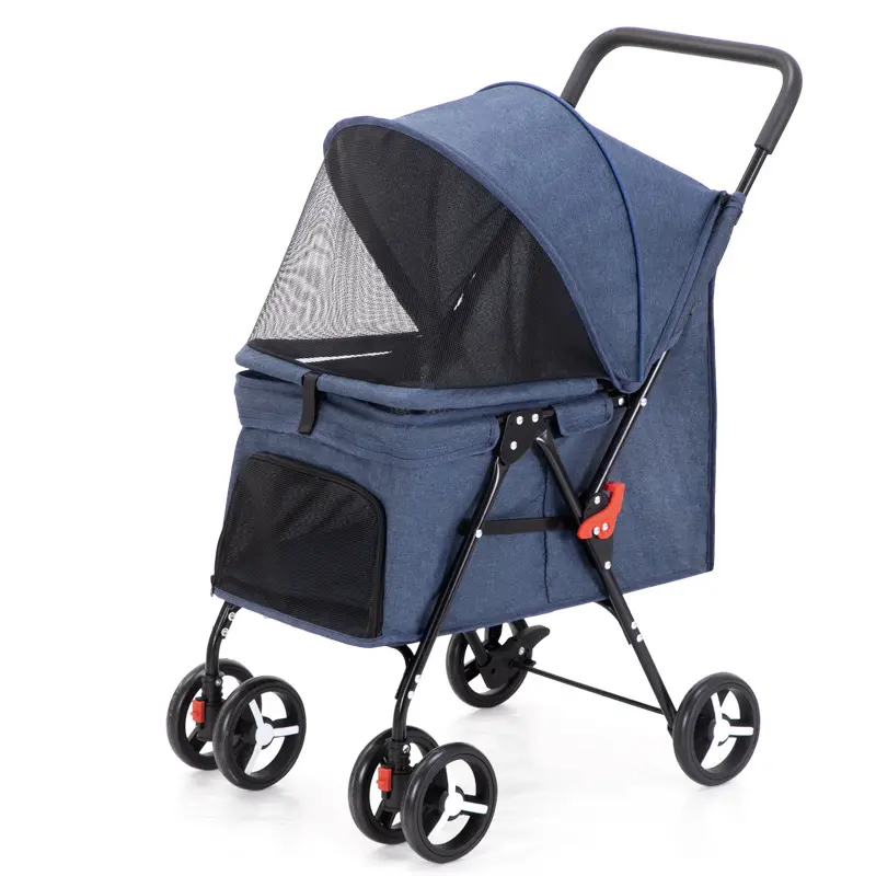 Small Foldable Portable Fabric Pet Stroller for Animal Use