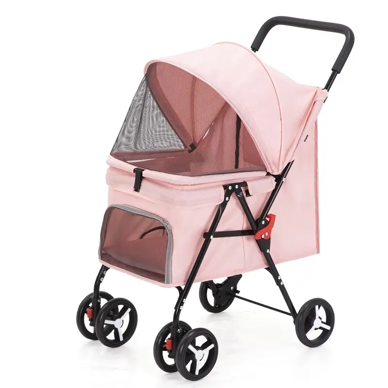 Small Foldable Portable Fabric Pet Stroller for Animal Use